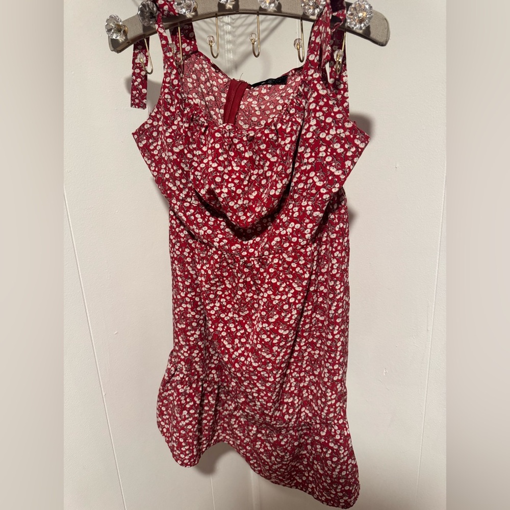 Floral Red Dress